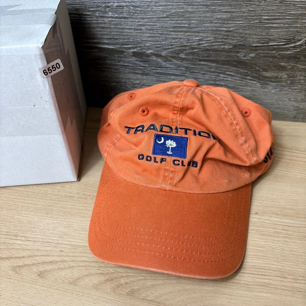 Tradition Golf Club Hat Cap Strap Back Orange Imperial South Carolina Adjustable